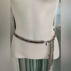 Vintage Silver Tone NY Statement Belt